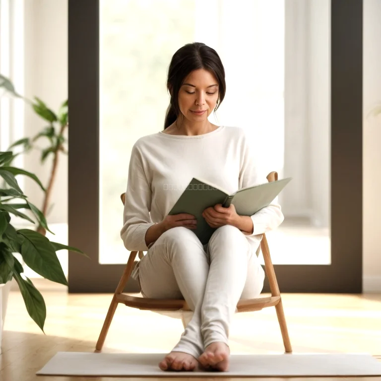 Person in Balance mit Naturhintergrund